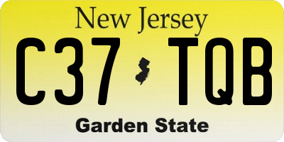 NJ license plate C37TQB