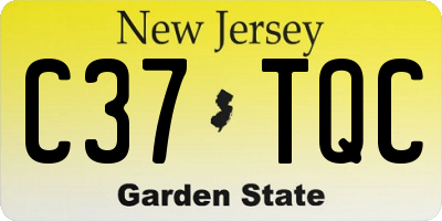 NJ license plate C37TQC