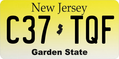 NJ license plate C37TQF