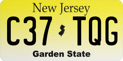 NJ license plate C37TQG