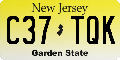 NJ license plate C37TQK