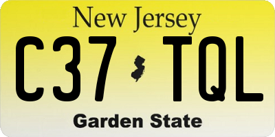 NJ license plate C37TQL