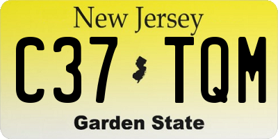 NJ license plate C37TQM