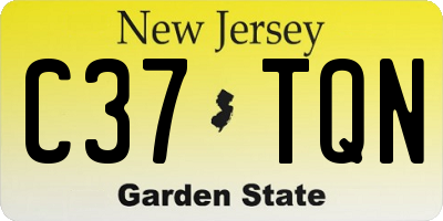 NJ license plate C37TQN