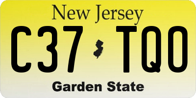 NJ license plate C37TQO