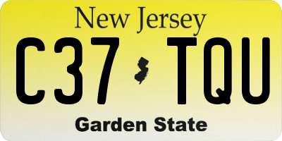 NJ license plate C37TQU