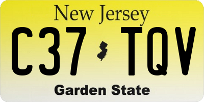 NJ license plate C37TQV