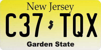 NJ license plate C37TQX