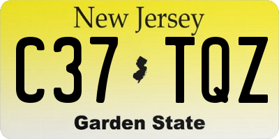 NJ license plate C37TQZ