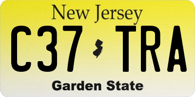 NJ license plate C37TRA