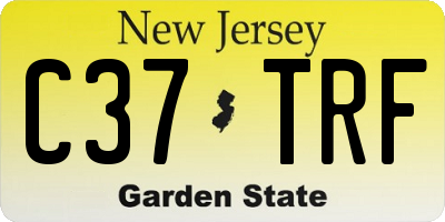 NJ license plate C37TRF