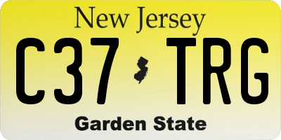 NJ license plate C37TRG