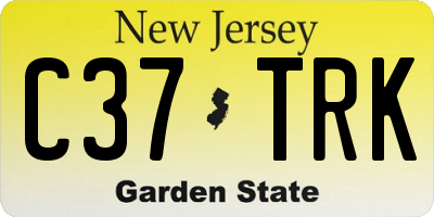 NJ license plate C37TRK