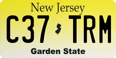 NJ license plate C37TRM