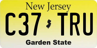 NJ license plate C37TRU