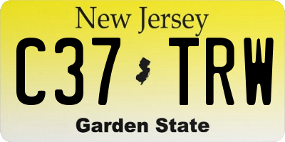 NJ license plate C37TRW