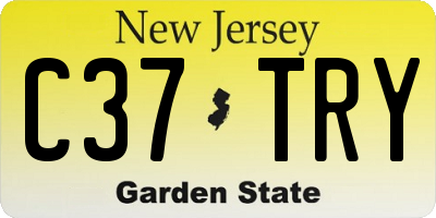 NJ license plate C37TRY