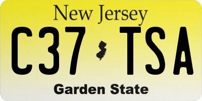NJ license plate C37TSA