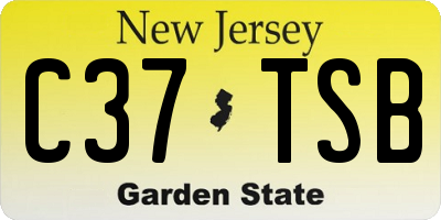 NJ license plate C37TSB