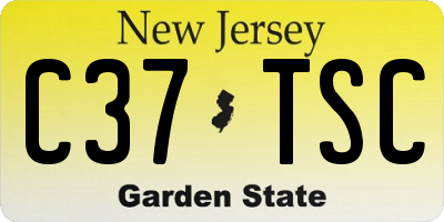 NJ license plate C37TSC