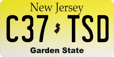 NJ license plate C37TSD
