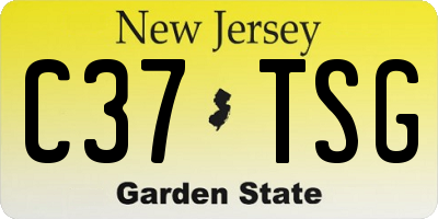 NJ license plate C37TSG