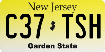 NJ license plate C37TSH