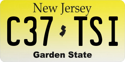 NJ license plate C37TSI
