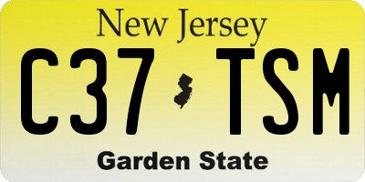 NJ license plate C37TSM