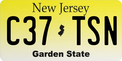 NJ license plate C37TSN
