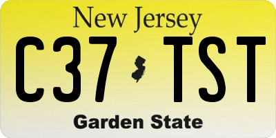 NJ license plate C37TST