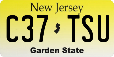NJ license plate C37TSU