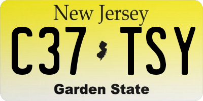 NJ license plate C37TSY
