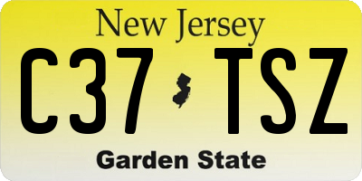 NJ license plate C37TSZ