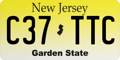 NJ license plate C37TTC