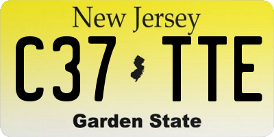 NJ license plate C37TTE