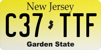 NJ license plate C37TTF