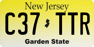 NJ license plate C37TTR