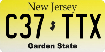 NJ license plate C37TTX