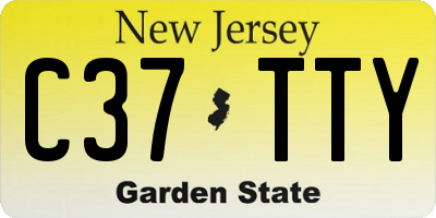 NJ license plate C37TTY