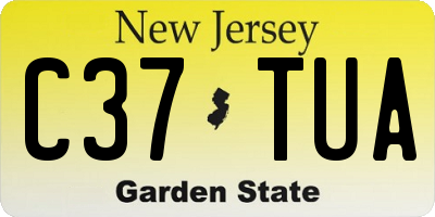 NJ license plate C37TUA
