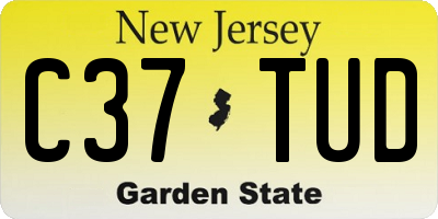 NJ license plate C37TUD