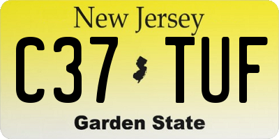 NJ license plate C37TUF