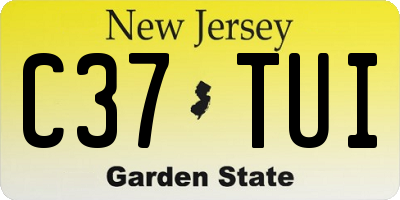 NJ license plate C37TUI