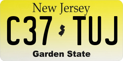 NJ license plate C37TUJ