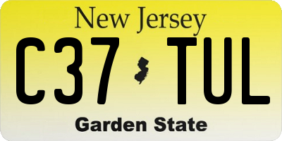 NJ license plate C37TUL