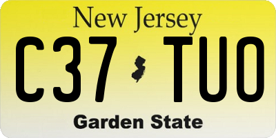 NJ license plate C37TUO