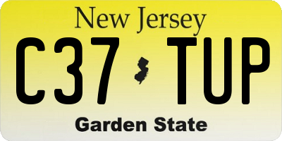 NJ license plate C37TUP