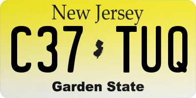NJ license plate C37TUQ