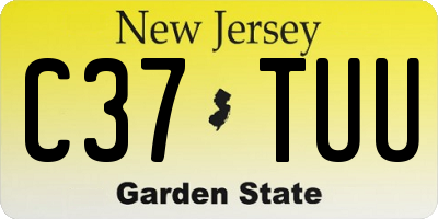 NJ license plate C37TUU